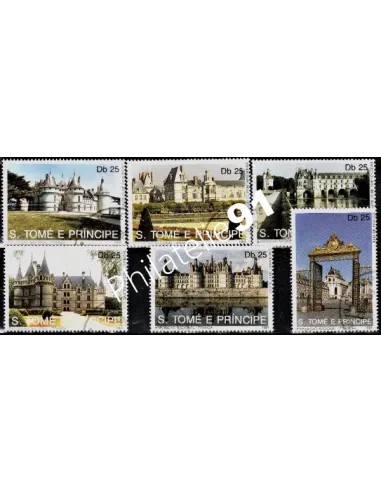 SAINT-THOMAS ET PRINCE - n° 1064 à 1069 - CHATEAUX FRANCAIS