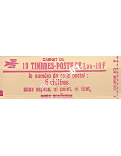 Carnet n° 1972-C2 - Type Sabine - Collection timbre France
