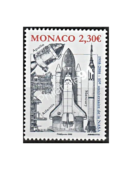 MONACO n° 2619, Cinquantenaire e la NASA, Timbres Monaco