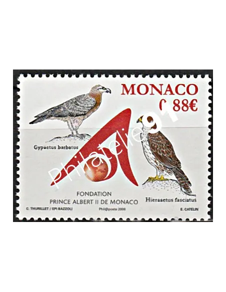 MONACO n° 2634,Fondation Albert II de Monaco. Rapaces, Timbres Monaco