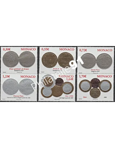 MONACO n°2644 à 2649,Numismatique monégasque, Timbres Monaco
