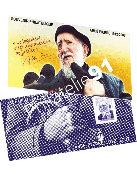 Bloc Souvenir n° 66, Abbé Pierre, collection timbres de France