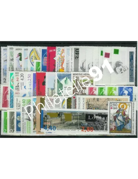 Année complète de timbres de France1993, collection timbres de France