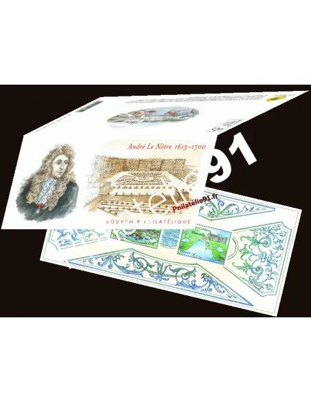 Bloc souvenir n° 80, André Le Nôtre, collection de timbres de France