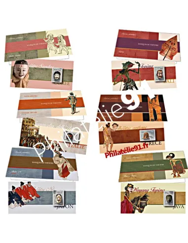 Lot de 6 Souvenirs philatéliques n° 83 à 88 : Masques de théâtres