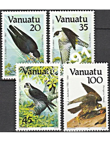 Timbres de Vanuatu n°710 à 713, faucon, Timbres des colonies Françaises