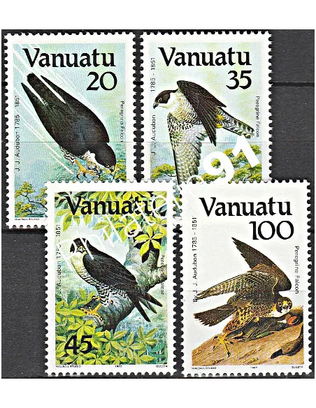 Timbres de Vanuatu n°710 à 713, faucon, Timbres des colonies Françaises