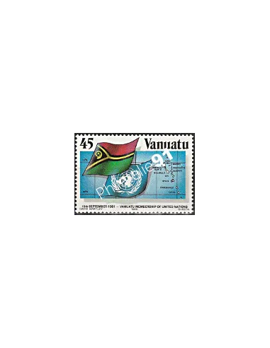 Timbre de Vanuatu n° 726, drapeaux, Timbres des colonies Françaises
