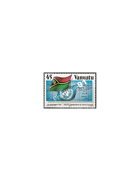 Timbre de Vanuatu n° 726, drapeaux, Timbres des colonies Françaises