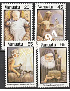 Timbres de Vanuatu n° 788 à 791, Noël, Timbres des colonies Françaises