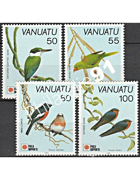 Timbres de Vanuatu n° 866 à 869, oiseaux, Timbres des colonies