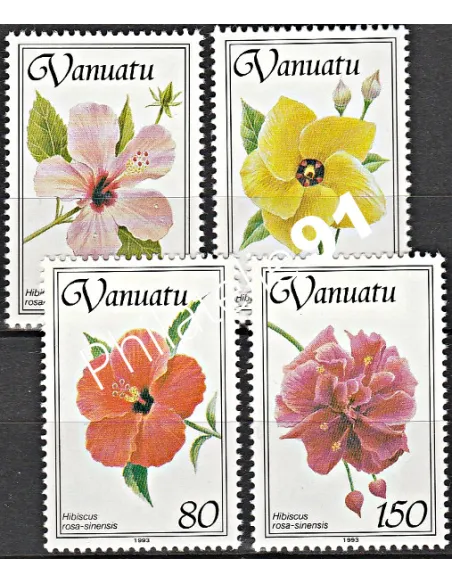 Timbres de Vanuatu n° 903 à 906, fleurs, Timbres colonies Françaises