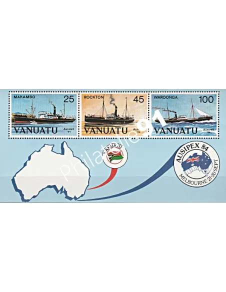 Bloc de timbres de Vanuatu n° 6 - Timbres des colonies Françaises