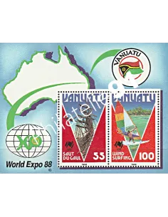Bloc de Timbres de Vanuatu n° 10 - Timbres des colonies Françaises