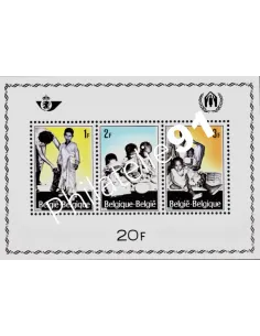 Bloc n° 43 de BELGIQUE, En faveur des réfugiés, timbres Europe