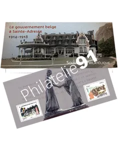Souvenir philatélique Le gouvernement belge à Sainte-Adresse, collection timbres France
