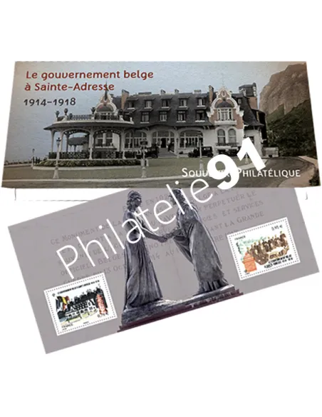 Souvenir philatélique Le gouvernement belge à Sainte-Adresse, collection timbres France