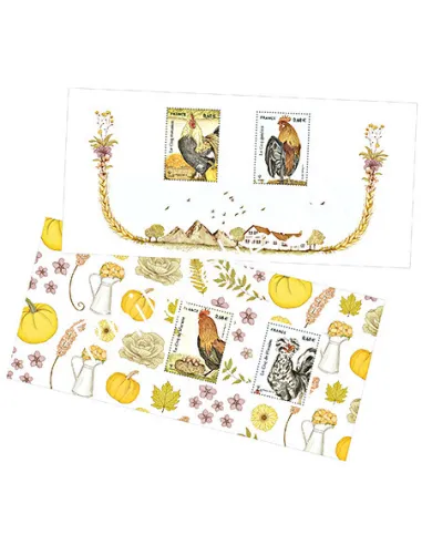 Bloc Souvenir n°115-115A, Les coqs de France, timbres de France