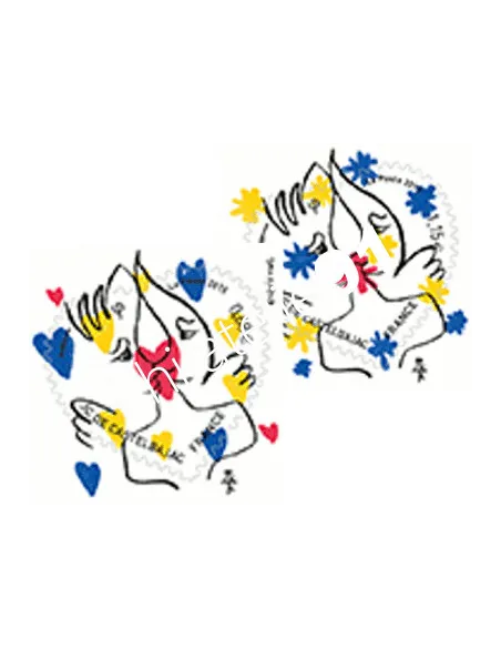 Adh - Coeurs 2015 - Jean-Charles de Castelbajac, collection timbres de France