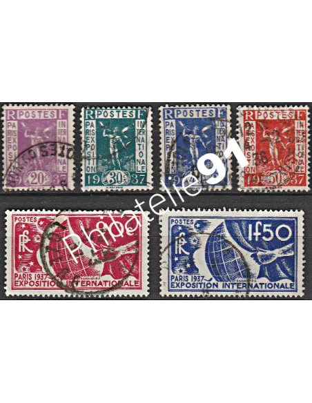 Timbre n° 322 à 327 oblitéré - collection timbres France