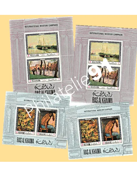 RAS AL KHAIMA -  Lot de BF Tableaux  -  timbres thématiques