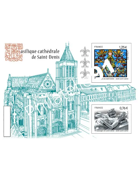 Feuille 4930-4931 Basilique Cathédrale Saint-Denis, collection timbres France