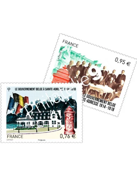 Timbres 4933 - 4934 Le gouvernement belge à Sainte-Adresse 1914-1918, collection timbres France
