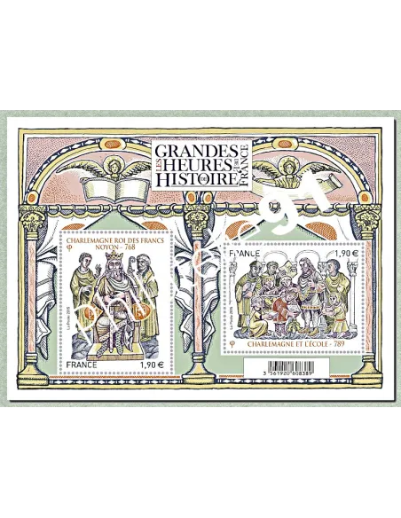 Feuille 4943,4944,Les grandes heures de l'Histoire de France, collection timbres France