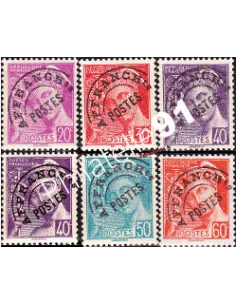 Timbres de France Préoblitérés n° 78 à 83 - Type Mercure