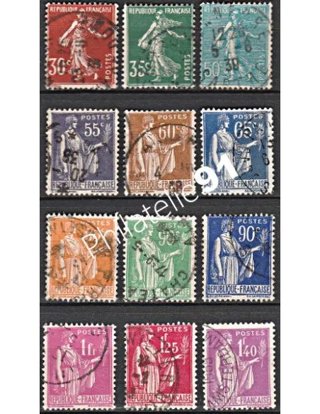 Timbre n° 360 à 371 oblitéré - collection timbres France