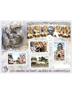 Feuille 4949,4952,Les chemins de Saint-Jacques-de-Compostelle, collection timbres France