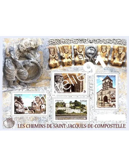 Feuille 4949,4952,Les chemins de Saint-Jacques-de-Compostelle, collection timbres France