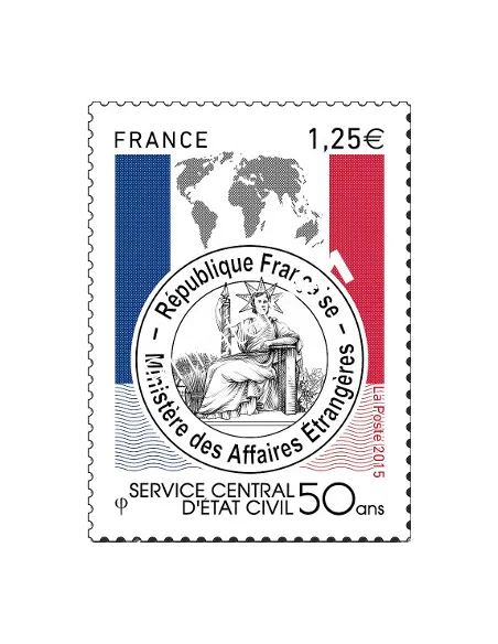 Timbre 4959,Service Central d'Etat Civil, collection timbres France