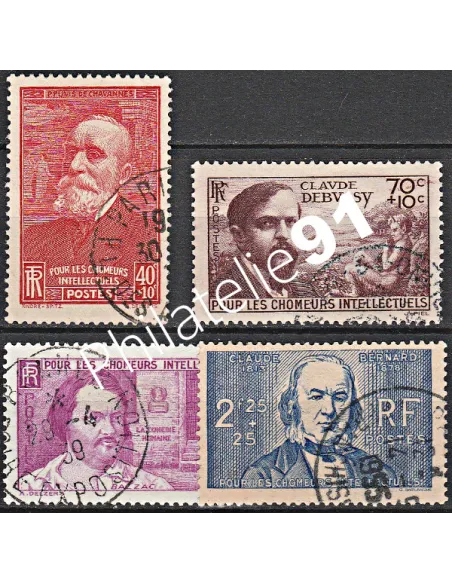 Timbre n° 436 à 439 oblitéré - collection timbres France