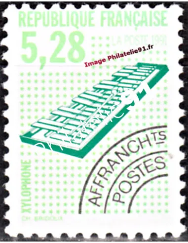 Timbre Préoblitéré n° 221a - Instruments de musique - Xylophone