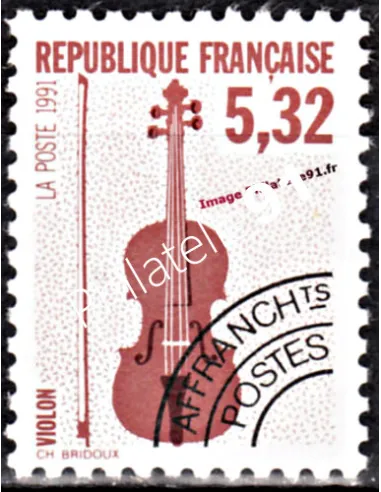 Timbre Préoblitéré n° 223a - Instruments de musique - Violon