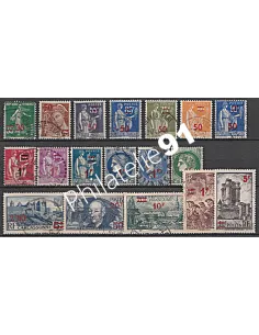 Timbre n° 476 à 493 oblitéré - collection timbres France