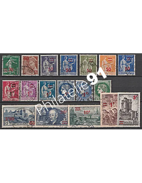 Timbre n° 476 à 493 oblitéré - collection timbres France