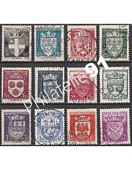 Timbre n° 553 à 564 oblitéré - collection timbres France