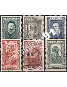 Timbre n° 587 à 592 oblitéré - collection timbres France