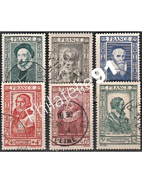 Timbre n° 587 à 592 oblitéré - collection timbres France