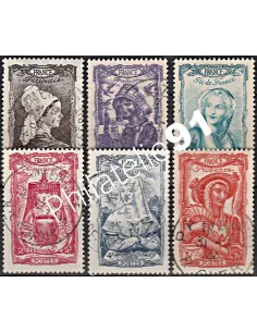 Timbre n° 593 à 598 oblitéré - collection timbres France