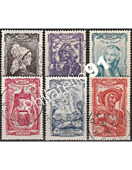 Timbre n° 593 à 598 oblitéré - collection timbres France