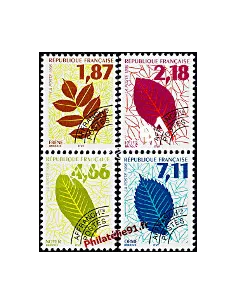 préoblitérés n° 236 à 239 - Feuilles d'arbres - FrêneTimbres de France