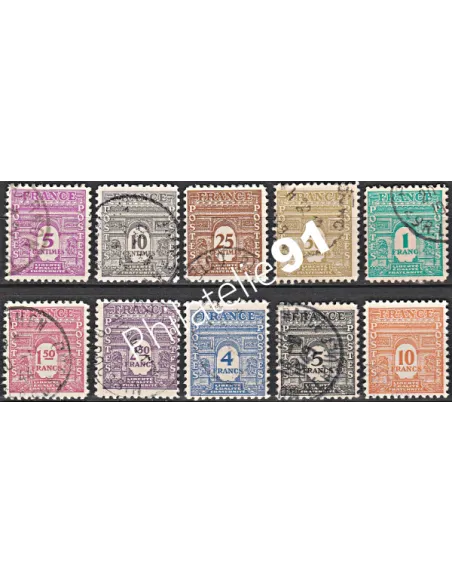 Timbre n° 620 à 629 oblitéré - collection timbres France