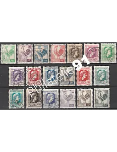 Timbre n° 630 à 648 oblitéré - collection timbres France