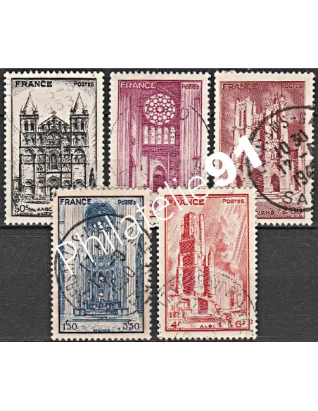 Timbre n° 663 à 667 oblitéré - collection timbres France