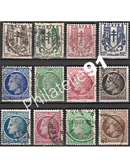 Timbre n° 670 à 681 oblitéré - collection timbres France