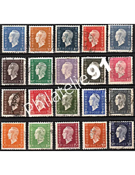 Timbre n° 682 à 701 oblitéré - collection timbres France