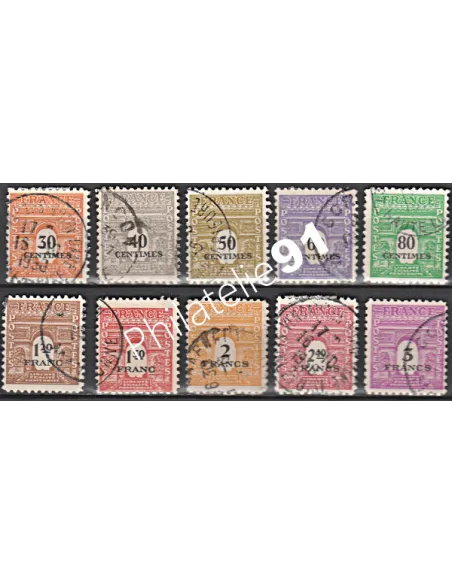 Timbre n° 702 à 711 oblitéré - collection timbres France